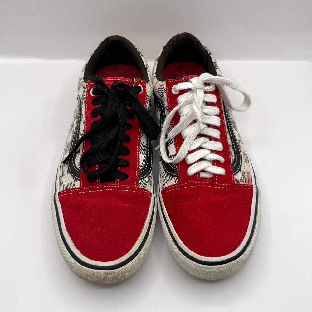 Vans Old Skool Pro Sketched Checkerboard Racing Red White Special Edition - Picture 4 of 9